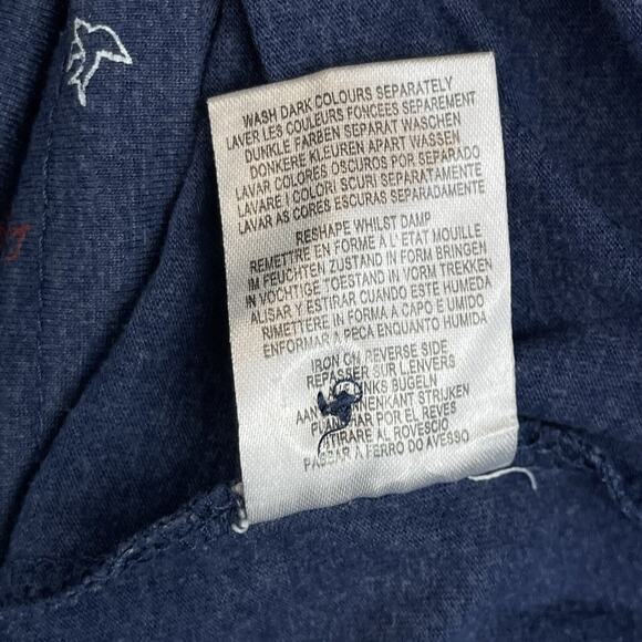 Brave Soul London Mens Small Birds Print Midnight Blue Polo Shirt Preppy Geeky - Picture 8 of 12